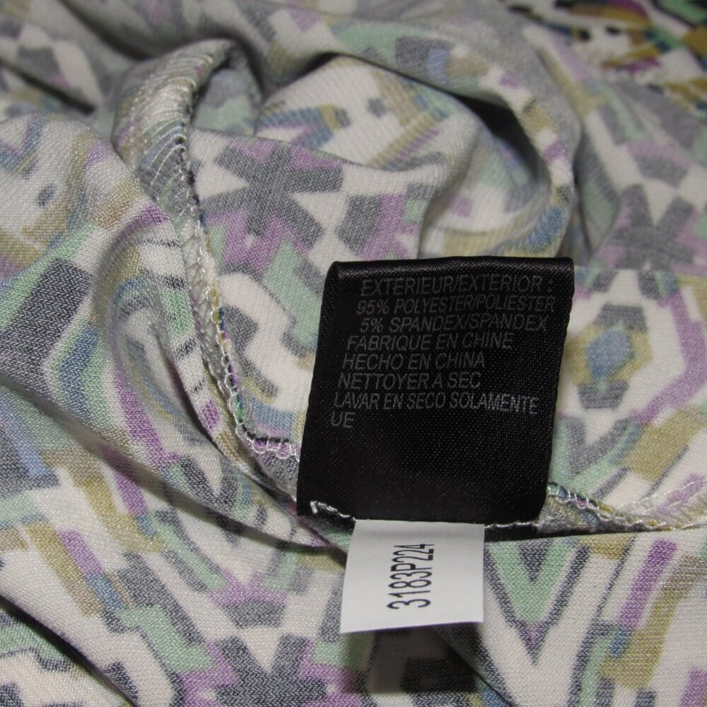 Tahari Arthur S. Levine Petite Sleeveless Cowl Neck Top Sz 12P | Geometric Print - Picture 8 of 9